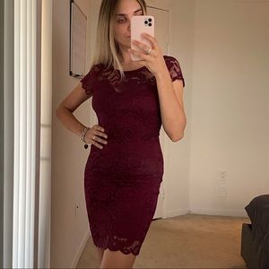 AMBIANCE  Lace Midi Dress S